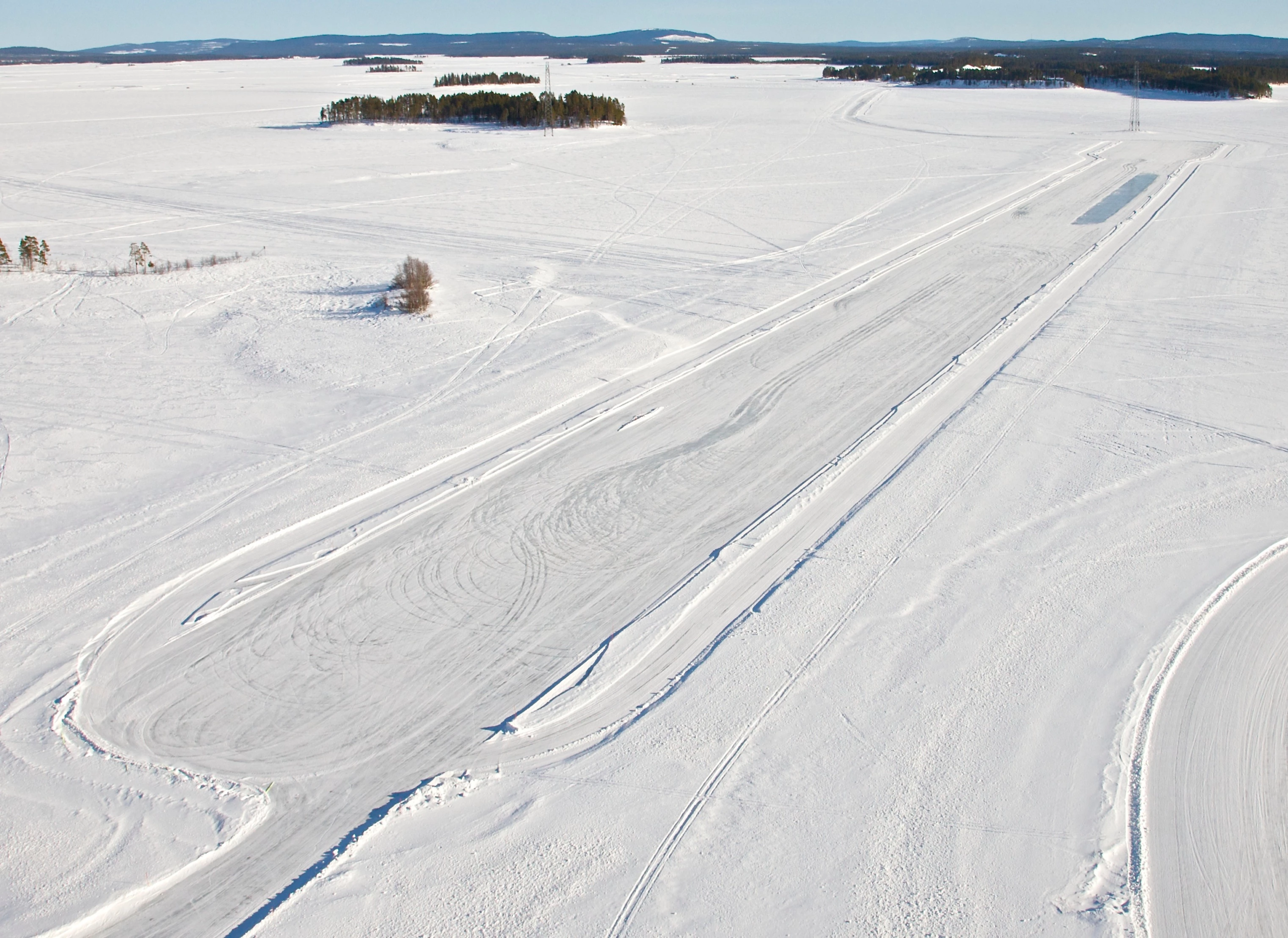 Straight test track at IceMakers proving ground