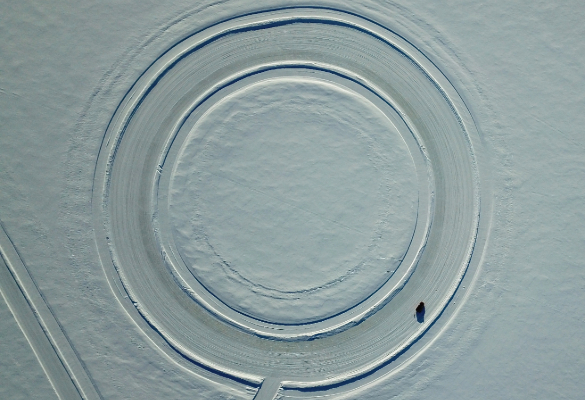 Circular track used for vehicle testing at IceMakers